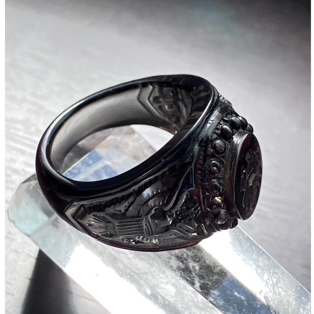 JOURNAL STANDARD(ジャーナルスタンダード)の『未使用』All acryl college ring onyx black メンズのアクセサリー(リング(指輪))の商品写真