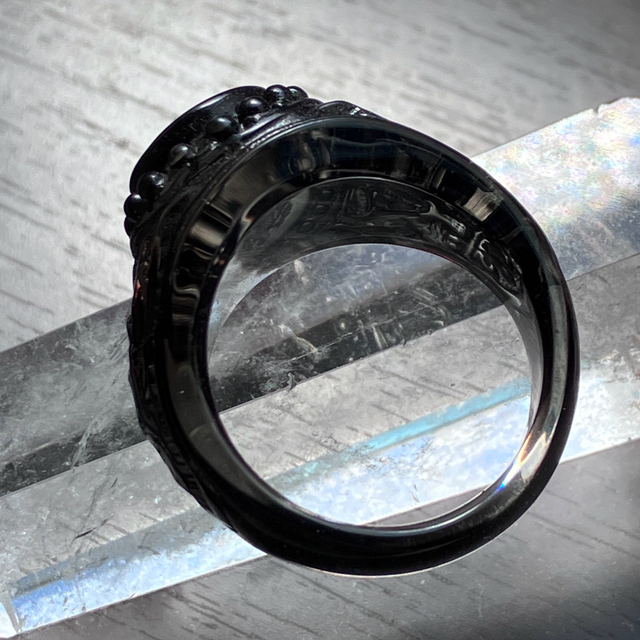 JOURNAL STANDARD(ジャーナルスタンダード)の『未使用』All acryl college ring onyx black メンズのアクセサリー(リング(指輪))の商品写真