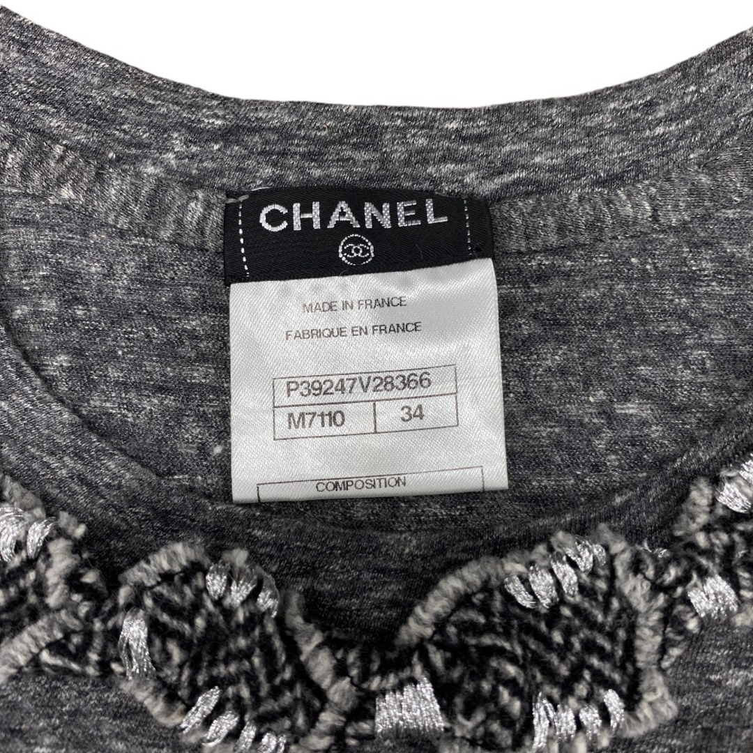 [USED/]CHANEL シャネル 半袖Ｔシャツ カットソー グレー ココマーク P39247V28366 M7110 グレー コットン 34  ai-tdc-017464