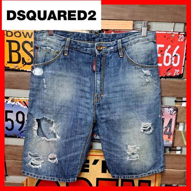 Dsquared2　クラッシュ加工　ショートデニム　サイズ44