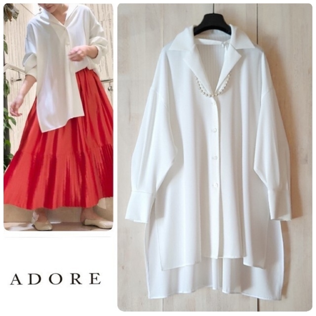 ◆幻◆　希少新品　定価4.3万円 ADORE　ドライソフトロングブラウス