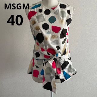 エムエスジイエム(MSGM)のMSGM カラフルドット　ブラウス　40(シャツ/ブラウス(半袖/袖なし))