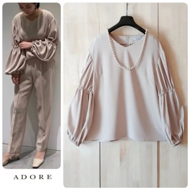 ADORE - 幻 春物新品 定価3.2万円 ADORE 袖ふんわりジョーゼットブラウスの通販 by りり's shop｜アドーアならラクマ