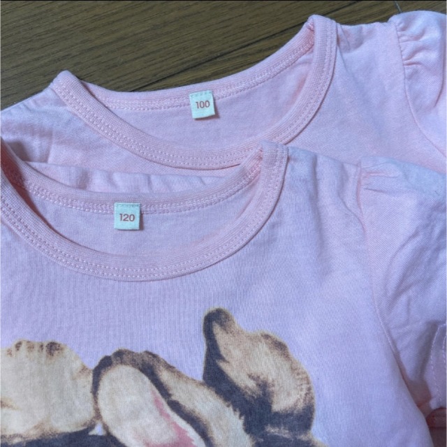 新品　Tシャツ　カットソー　半袖　うさぎ　100サイズ　120サイズ キッズ/ベビー/マタニティのキッズ服女の子用(90cm~)(Tシャツ/カットソー)の商品写真