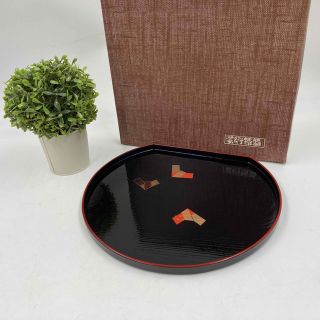 【箱付き・未使用品】おぼん トレー 合成漆器 (漆芸)