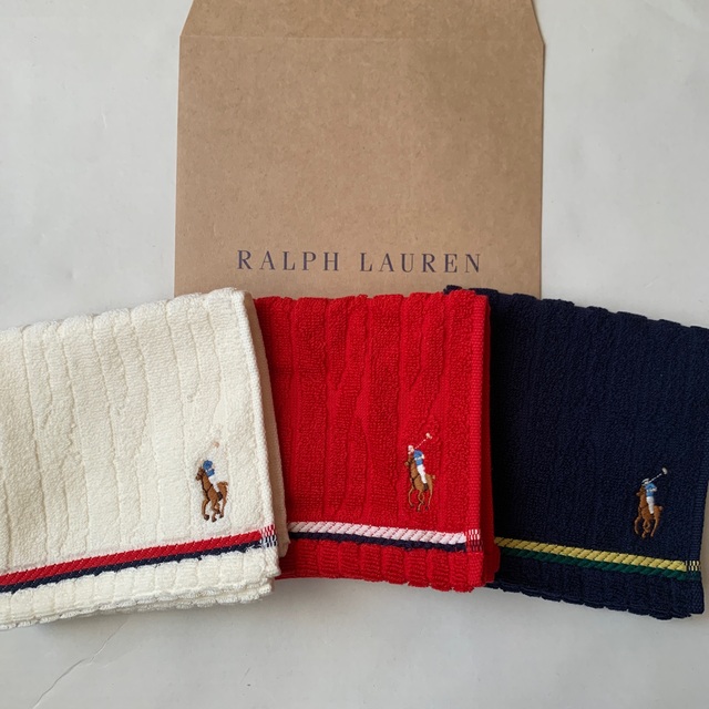 POLO RALPH LAUREN(ポロラルフローレン)のラルフローレンタオルハンカチ3枚セット レディースのファッション小物(ハンカチ)の商品写真