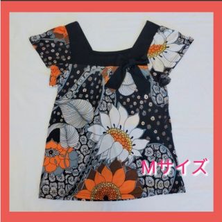 JUS D’ ORANGE 美品 トップス シャッツ カットソー 花柄 Mサイズ(カットソー(半袖/袖なし))