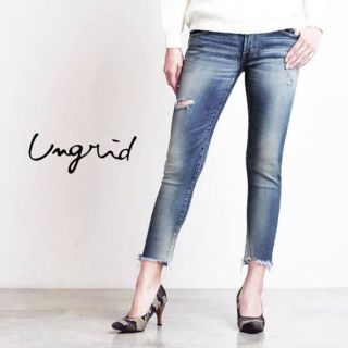 アングリッド(Ungrid)のUngrid アングリッド  フレイドヘムストスリ　ダメージデニム(デニム/ジーンズ)