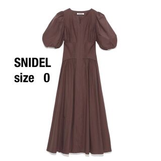 スナイデル(SNIDEL)のコルセットディティールタフタワンピース【SNIDEL】スナイデル・ブラウンワンピ(ロングワンピース/マキシワンピース)