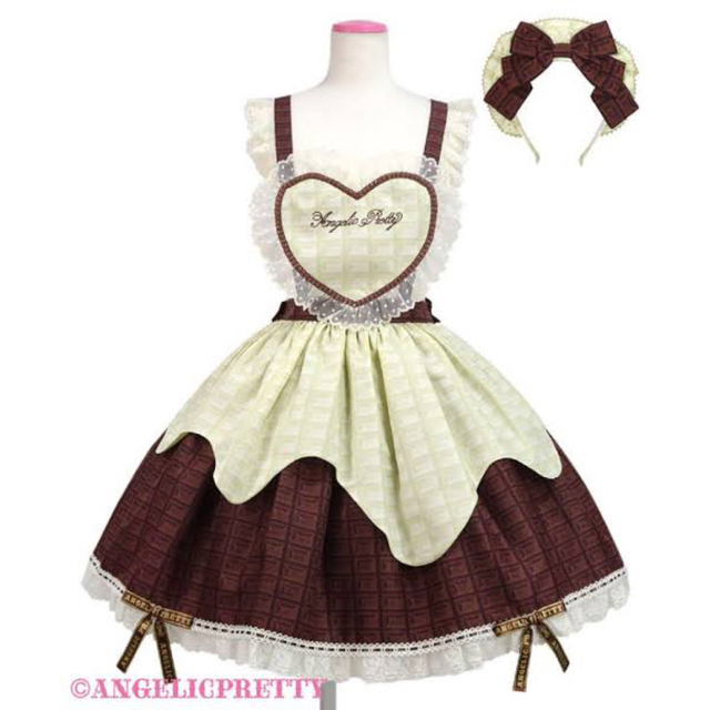 Angelic Pretty(アンジェリックプリティー)のAngelicPretty DreamyショコラティエスカートSet レディースのスカート(ひざ丈スカート)の商品写真