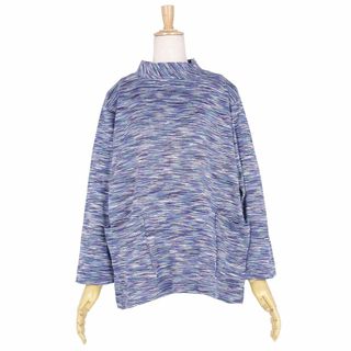 ミッソーニ(MISSONI)の美品 ミッソーニ MISSONI INTIMO シャツ ブラウス ロングスリーブ 総柄 コットン トップス レディース L ブルー(シャツ/ブラウス(長袖/七分))