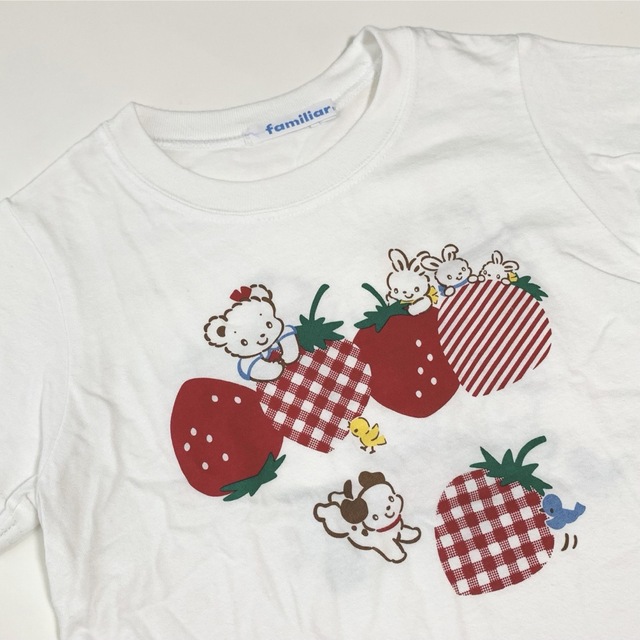 familiar(ファミリア)のファミリア おはなしTシャツ♡いちご♡100センチ キッズ/ベビー/マタニティのキッズ服女の子用(90cm~)(Tシャツ/カットソー)の商品写真