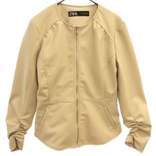 新品未使用　ZARA フェイクレザージャケット　ベージュ