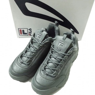 フィラ(FILA)のFILA x Graphpaper フィラ グラフペーパー 別注 DISRUPTOR ディスラプター GU192-90501 US11(29cm) GRAY F0381 レザー ダッドスニーカー スニーカー シューズ【新古品】【中古】【FILA × Graphpaper】(スニーカー)