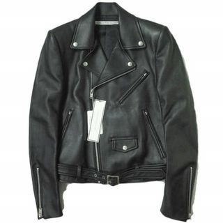 ジョンローレンスサリバン(JOHN LAWRENCE SULLIVAN)のJOHN LAWRENCE SULLIVAN ジョンローレンスサリバン 日本製 LAMBSKIN BIKE'S JACKET ラムレザーダブルライダースジャケット JLS-04-01 34(S) BLACK 革ジャン ラムスキンバイクズジャケット アウター【新古品】【中古】【JOHN LAWRENCE SULLIVAN】(レザージャケット)