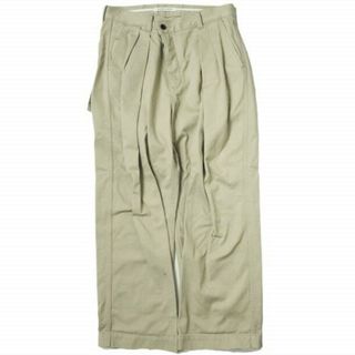 ブラックアンドブルー(BLACK&BLUE)のBLACK&BLUE ブラックアンドブルー 日本製 TWO TUCK CHINO WIDE TROUSERS 2タックワイドチノトラウザーズ 117P09 30 BEIGE ツイスト ラップ パンツ ボタンフライ ボトムス【中古】【BLACK&BLUE】(チノパン)