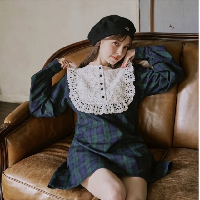 treat urself French check mini one piece レディースのワンピース(ミニワンピース)の商品写真