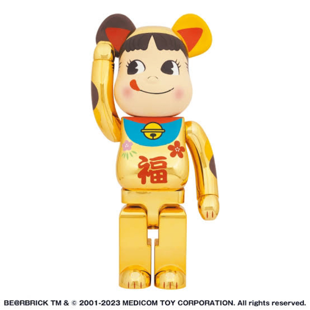 BE@RBRICK 招き猫 ペコちゃん 福 金メッキ 1000%キャラクターグッズ