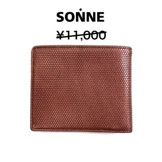 ゾンネ(SONNE)の【新品箱付】SONNE 二つ折り ミニ財布 チップスター 牛革 SOI003A(折り財布)