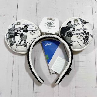 香港ディズニー正規品 ディズニー100周年 蒸気船ウィリー カチューシャ