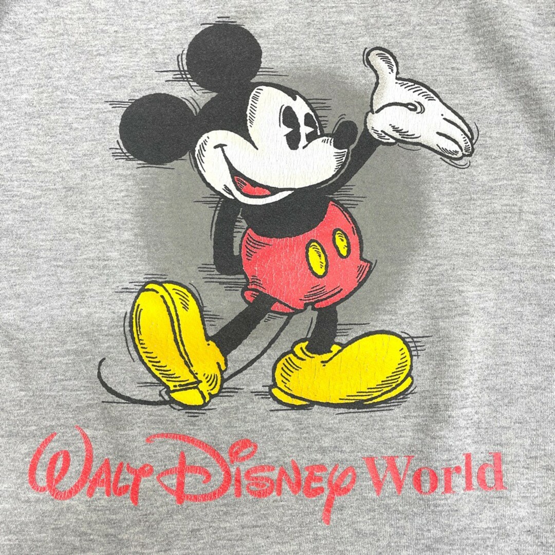 US ディズニー WALT DISNEY WORLD スウェットシャツ ミッキーマウス プリント 長袖 サイズ：メンズ L相当 グレー 5