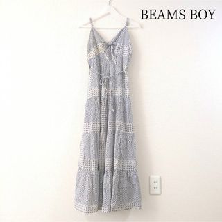 ビームスボーイ(BEAMS BOY)のBEAMS BOY マキシワンピース グレー インド製 春夏 お出掛け♡(ロングワンピース/マキシワンピース)