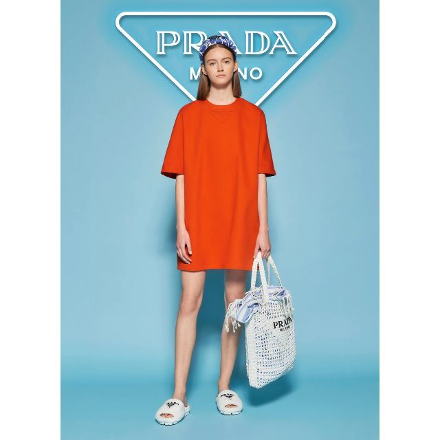 36実寸★PRADA★美品★2021★限定品★三角プレート★チュニック★ワンピース