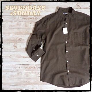 セブンデイズサンデイ(SEVENDAYS=SUNDAY)の美品 未使用 未着用 セブンデイズサンデイ 7分袖 シャツ M 綿100％(シャツ)