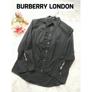 バーバリー(BURBERRY)のBURBERRY LONDON バーバリー フリル コットンシャツ サイズ38(シャツ/ブラウス(長袖/七分))