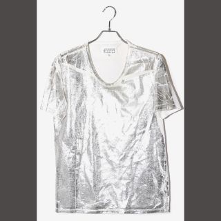 マルタンマルジェラ(Maison Martin Margiela)のメゾンマルジェラ イタリア製 Uネック 半袖Tシャツ 44 シルバー /◆(Tシャツ/カットソー(半袖/袖なし))