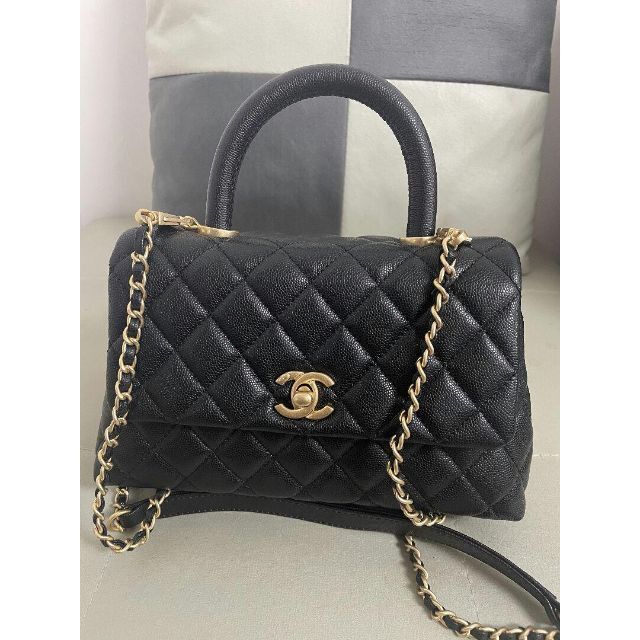 CHANEL キャビアスキン マトラッセ ココハンドル トップハンドル ...