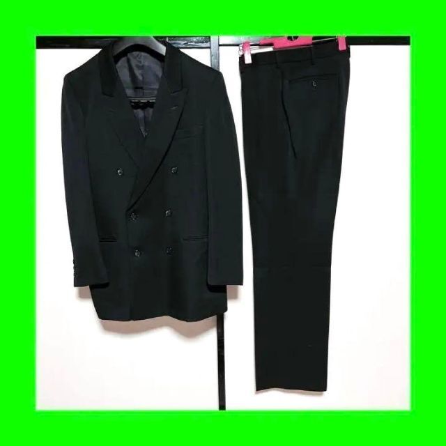 ブラックフォーマルダブルスーツ　YA7サイズ　礼服冠婚葬祭 メンズのスーツ(セットアップ)の商品写真