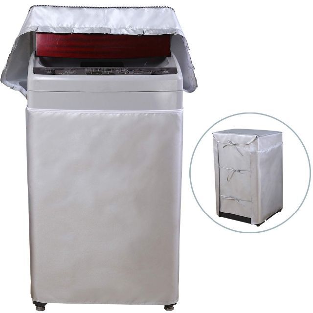 【色: シルバー（4面包み）】カバー専門洗濯機カバー 兼用型 4面包み デザイン