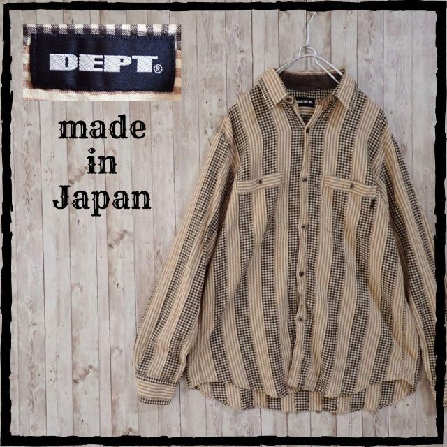 美品 デプト DEPT チェック シャツ M 日本製 綿100％