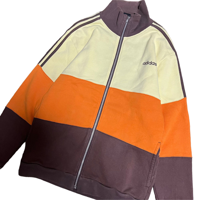 00s adidas トラックジャケット マルチカラー ブラウン Y2K