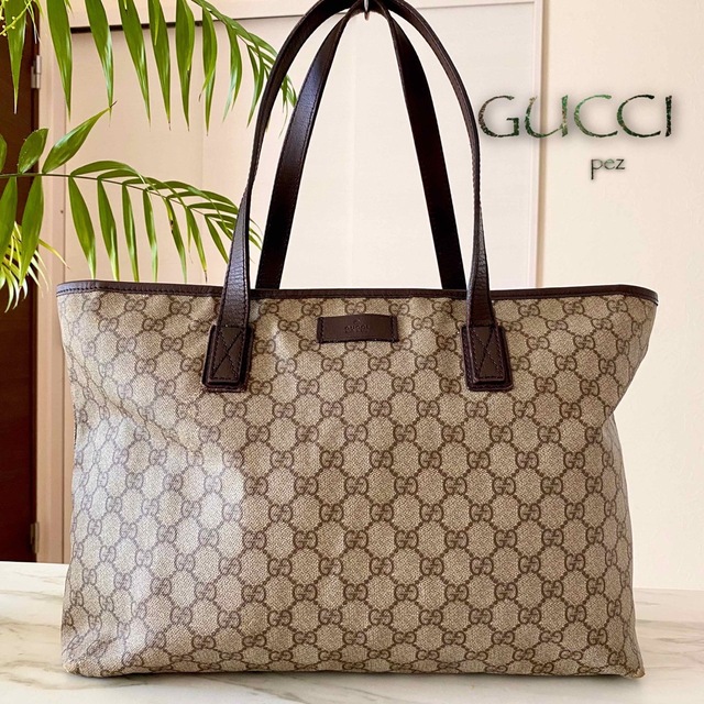 超美品 GUCCI グッチ GG柄 レザーハンドバッグ-