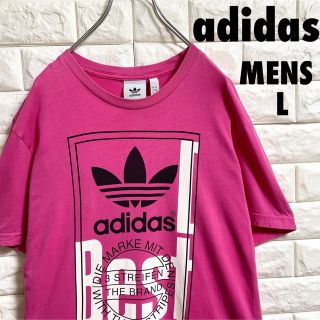 アディダス(adidas)のアディダス　トレフォイルロゴ　半袖Tシャツ　ピンク　メンズLサイズ(Tシャツ/カットソー(半袖/袖なし))