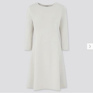 ユニクロ(UNIQLO)のユニクロ ストレッチダブルフェイスフレアワンピース XL 未使用 タグ付(ひざ丈ワンピース)