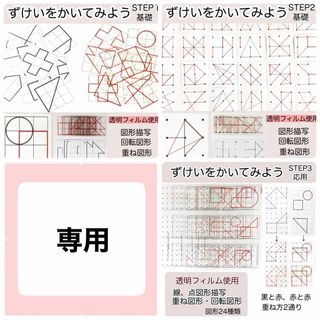 ずけいをかいてみよう ステップ1-3 重ね図形　かさねずけい　小学校受験 点描写(語学/参考書)