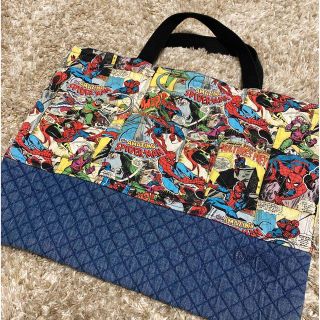 マーベル(MARVEL)の手提げバッグ used  ハンドメイド 外ポケット付(バッグ)