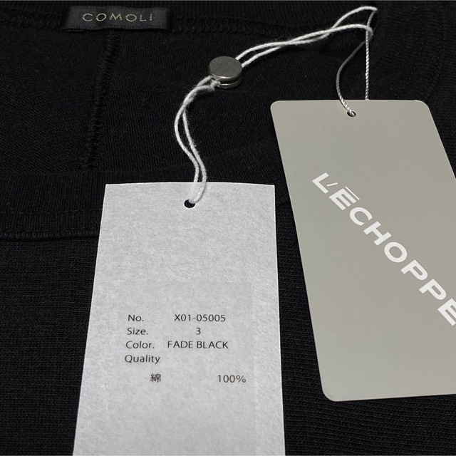 未使用 comoli 23SS フットボールT ブラック 3 【超特価SALE開催