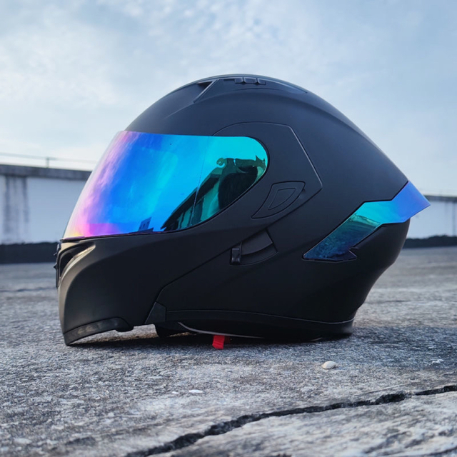 新品システムダブルレンズ ミラーレンズバイクフルフェイス 新品システムダブルレンズ ミラーレンズバイクフルフェイス