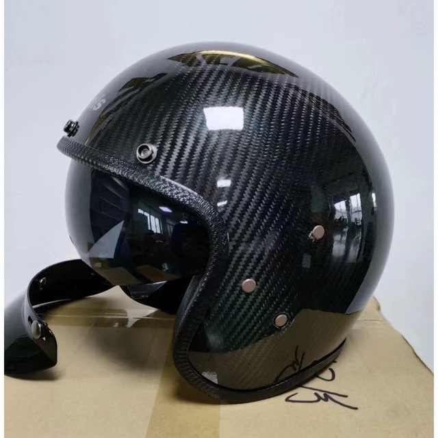 高品質トレロジェットヘルメットリアルカーボンファイバー製 バイクヘルメットヘルメット/シールド