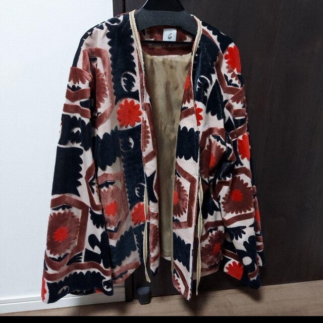 6 (ROKU)(ロク)の今週値下中❗6ROKU PILECUT JACQUARD JACKET　38 レディースのジャケット/アウター(ノーカラージャケット)の商品写真