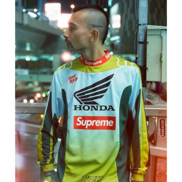 新品supreme.FOX.HONDAトリプルコラボジャージ+グローブセット