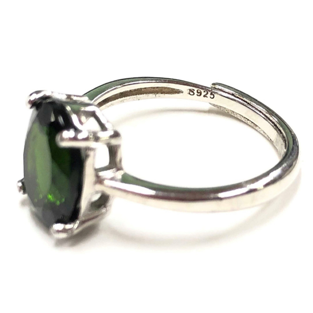 天然石リング 指輪 クロムダイオプサイト シルバーリング sv925製刻印有 3