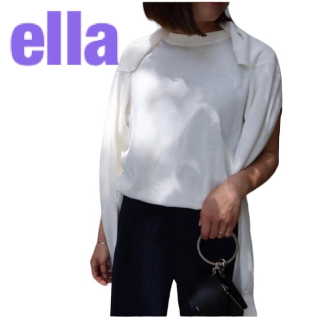 美品 ella 3way コットン ニット  アンサンブル  ホワイト レディースのトップス(アンサンブル)の商品写真