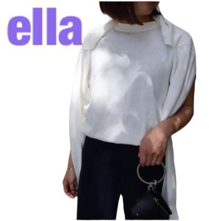 美品 ella 3way コットン ニット  アンサンブル  ホワイト(アンサンブル)