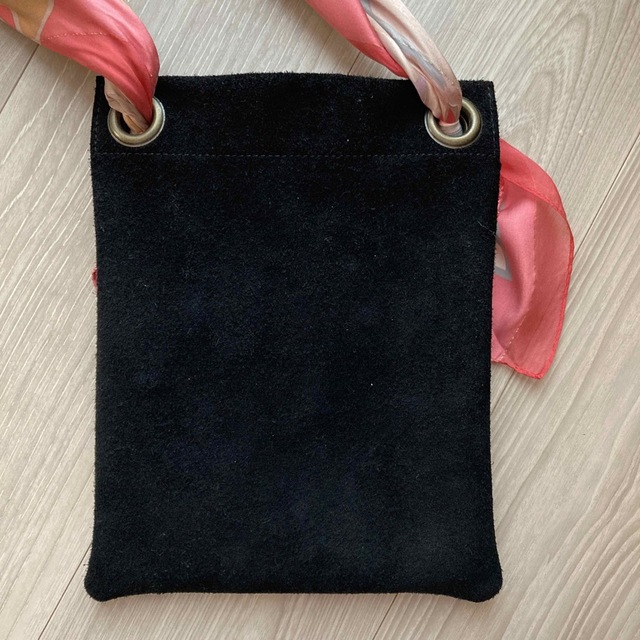 pur vintage scarf suede bag﻿ ﻿ （black）