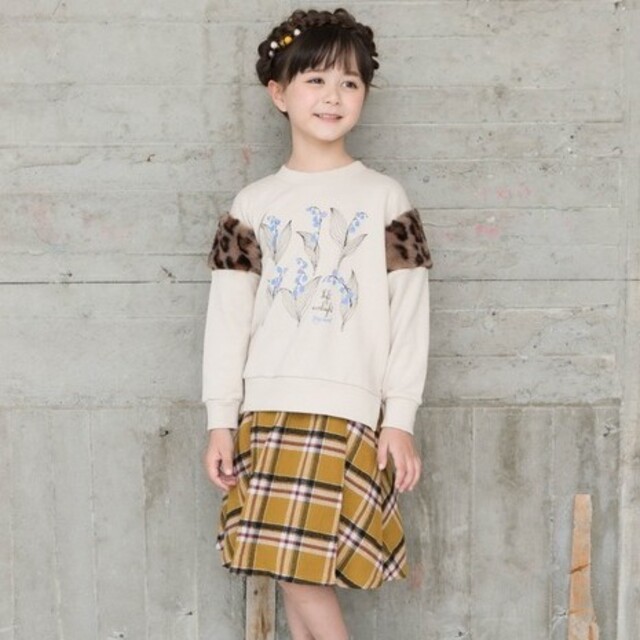 RAG MART(ラグマート)のラグマートインナー付きチェックスカート(100) キッズ/ベビー/マタニティのキッズ服女の子用(90cm~)(スカート)の商品写真